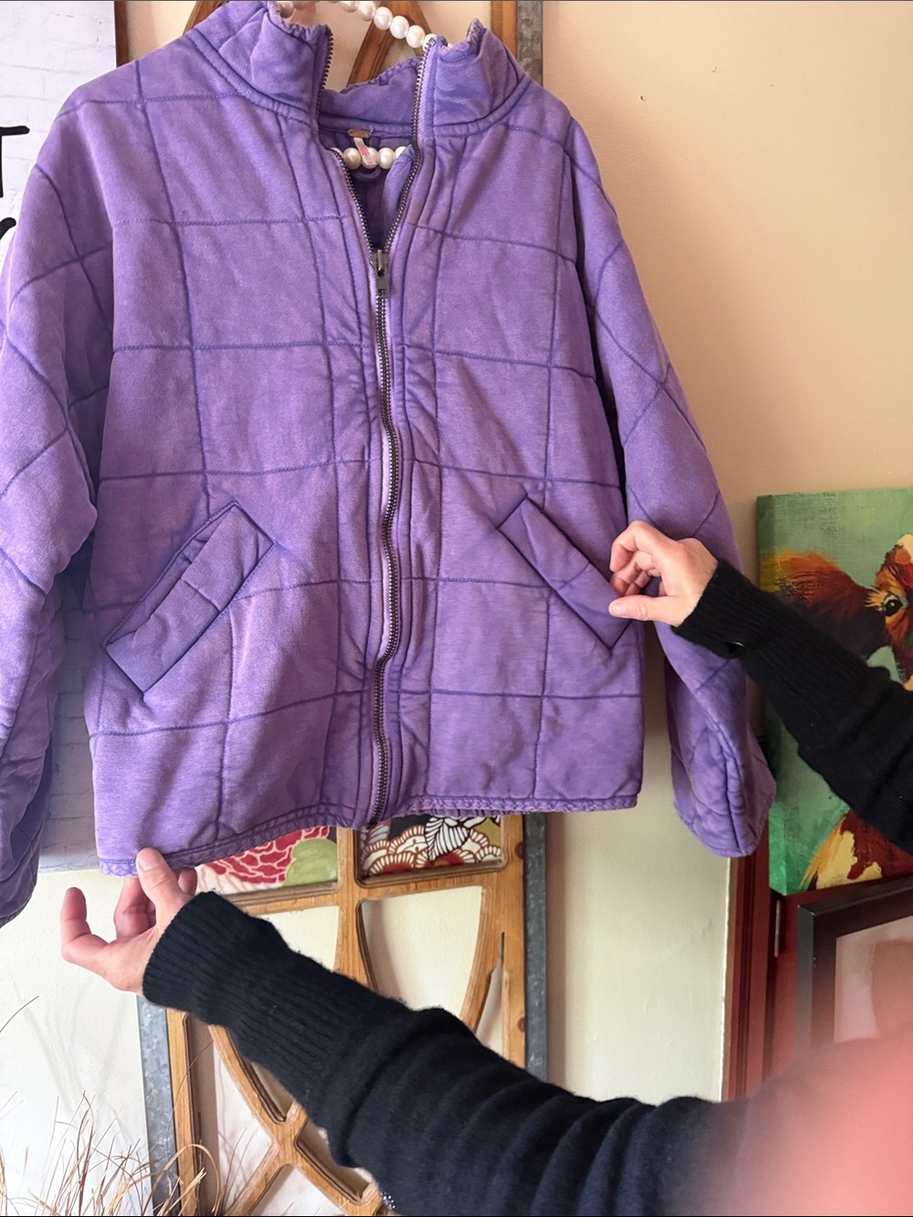 Free People Purple Quilted Zip-Up Jacket - Picture 3 of 5